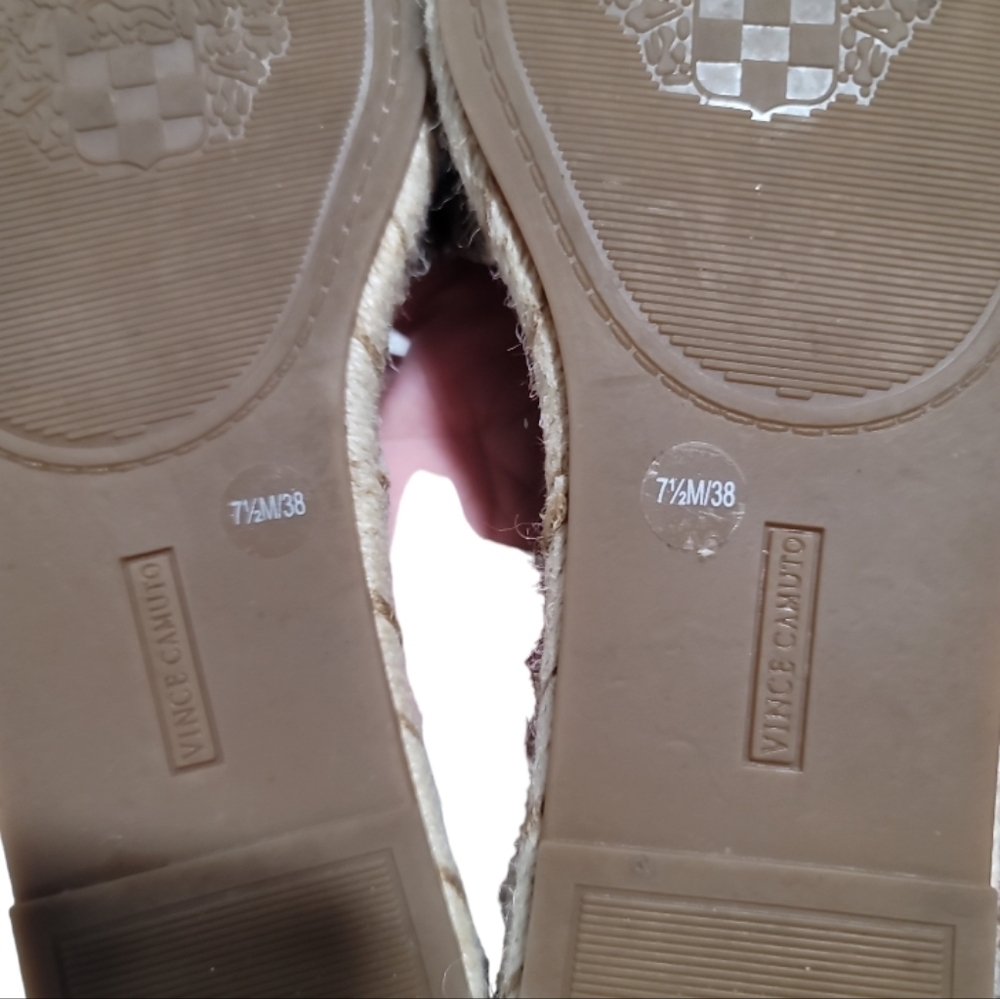 Vince Camuto Jeliany Espadrille Flat Taupe/ Crepe Leather Upper Snake Print 7.5 - Picture 10 of 11